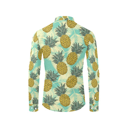 Pineapple Pattern Print Design PP03 Men's Long Sleeve Shirt
