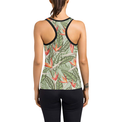 Bird Of Paradise Pattern Print Design BOP08 Women's Racerback Tank Top