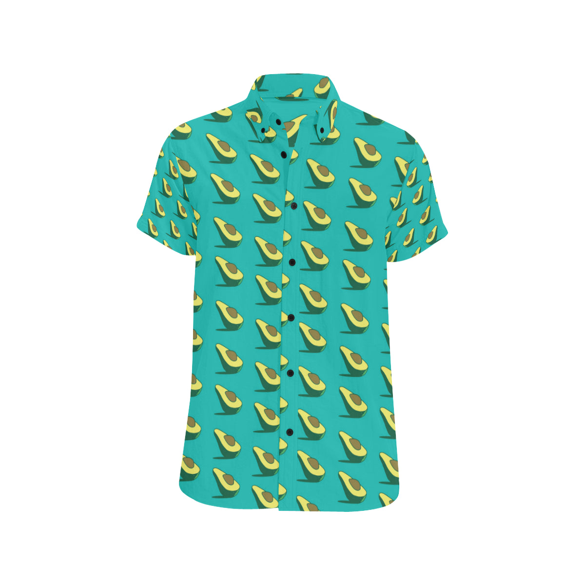 Avocado Pattern Print Design 03 Men's Short Sleeve Button Up Shirt