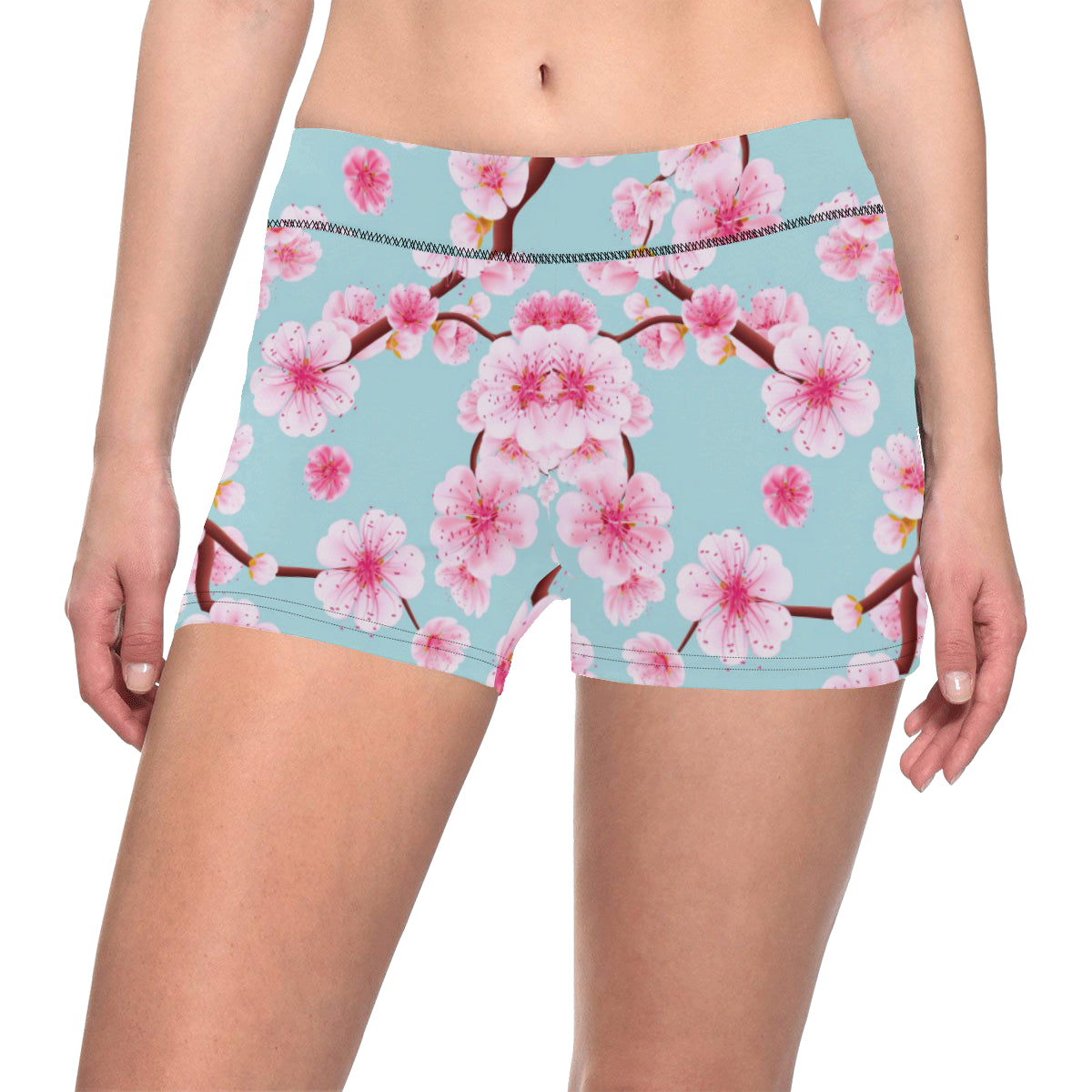 Cherry Blossom Pattern Print Design CB04 Yoga Shorts