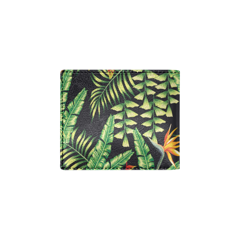 Hawaiian Flower Tropical Palm Leaves Men's ID Card Wallet