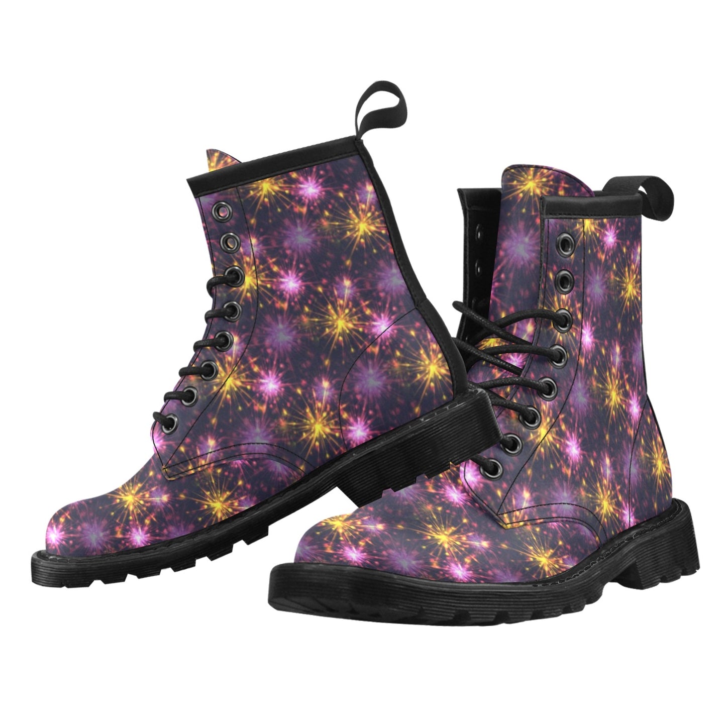 Firework Print Design LKS303 Women's Boots