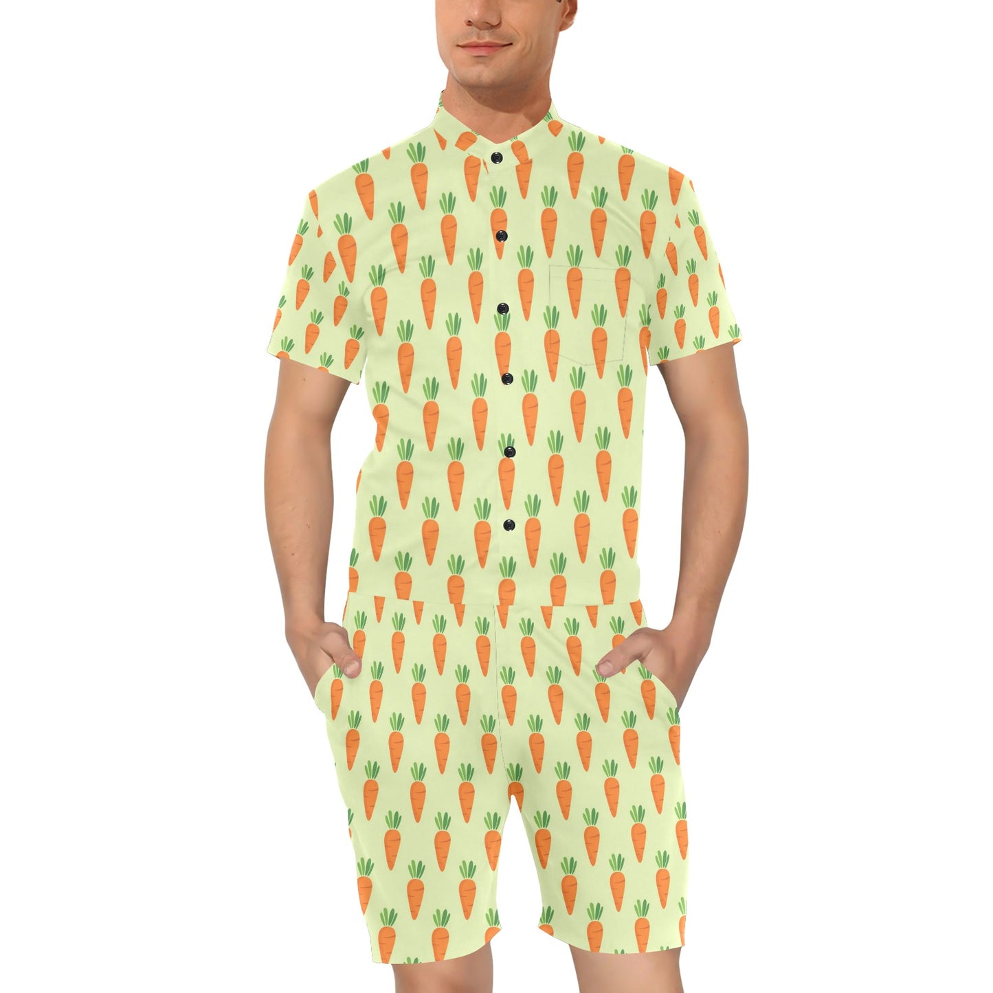 Carrot Pattern Print Design 02 Men's Romper