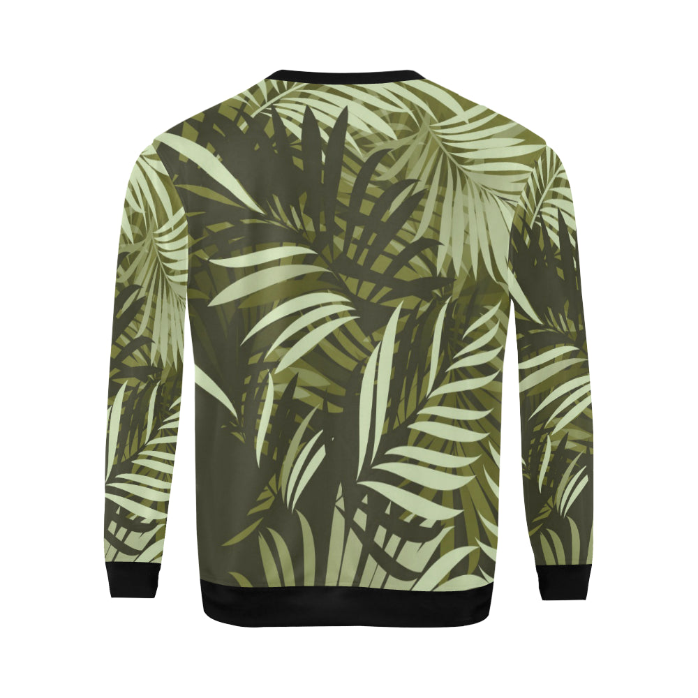 Palm Leaves Pattern Print Design PL05 Men Long Sleeve Sweatshirt