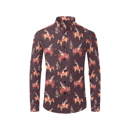 Rodeo Pattern Print Design A01 Men's Long Sleeve Shirt