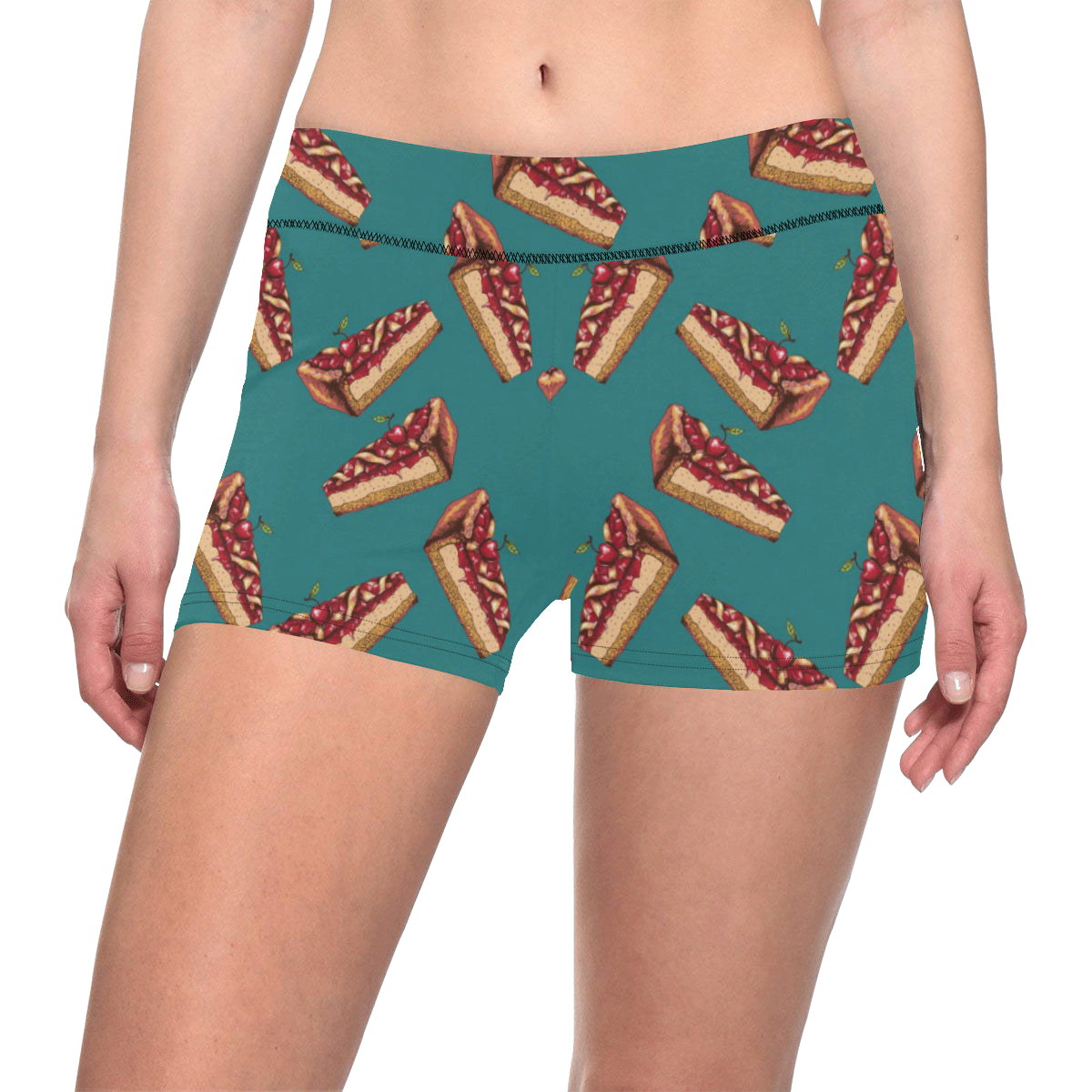 Cheesecake Cherry Pattern Print Design CK03 Yoga Shorts