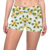 Yellow Plumeria Pattern Print Design PM012 Yoga Shorts