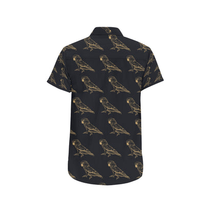 Parakeet Pattern Print Design A04 Men's Short Sleeve Button Up Shirt