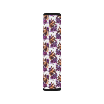 Chihuahua Purple Floral Car Seat Belt Cover