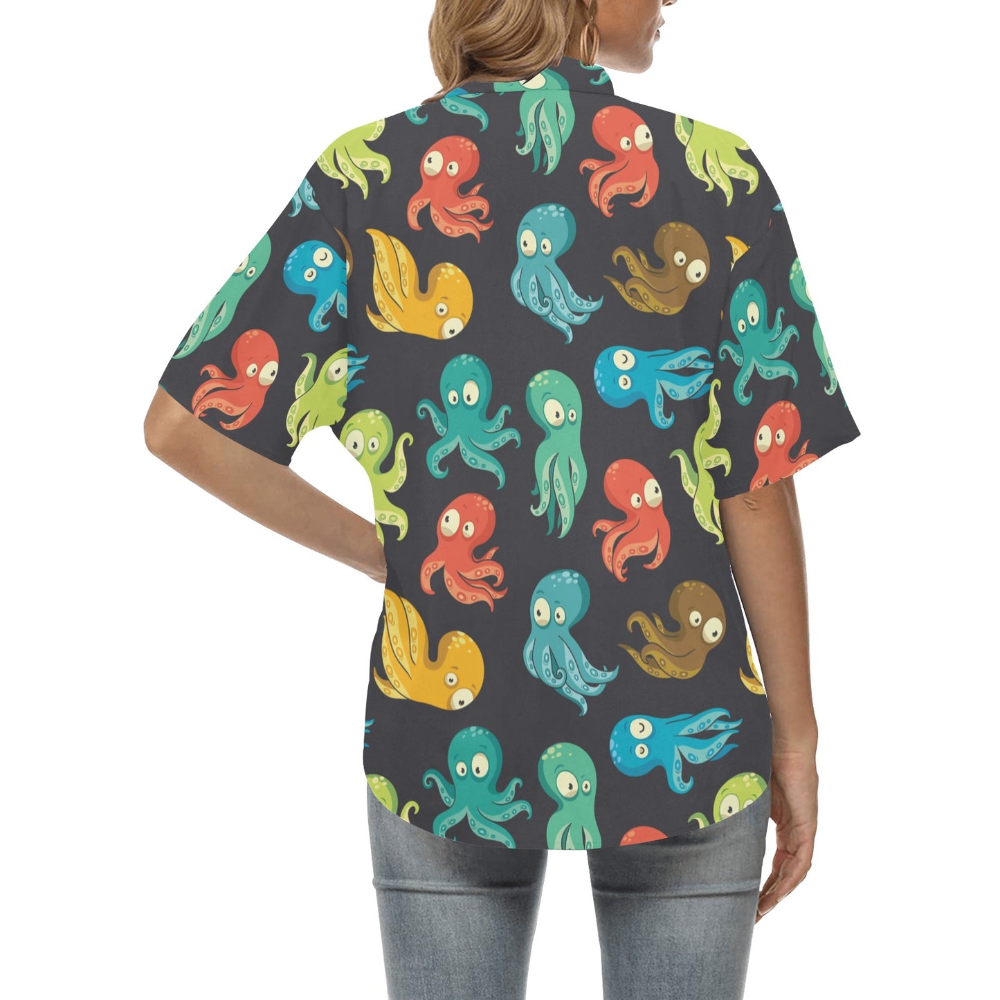 Octopus Pattern Print Design A01 Women's Hawaiian Shirt
