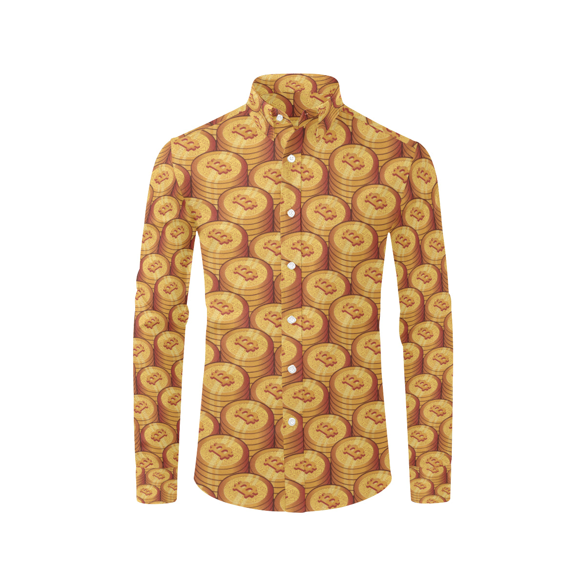Bitcoin Pattern Print Design 02 Men's Long Sleeve Shirt