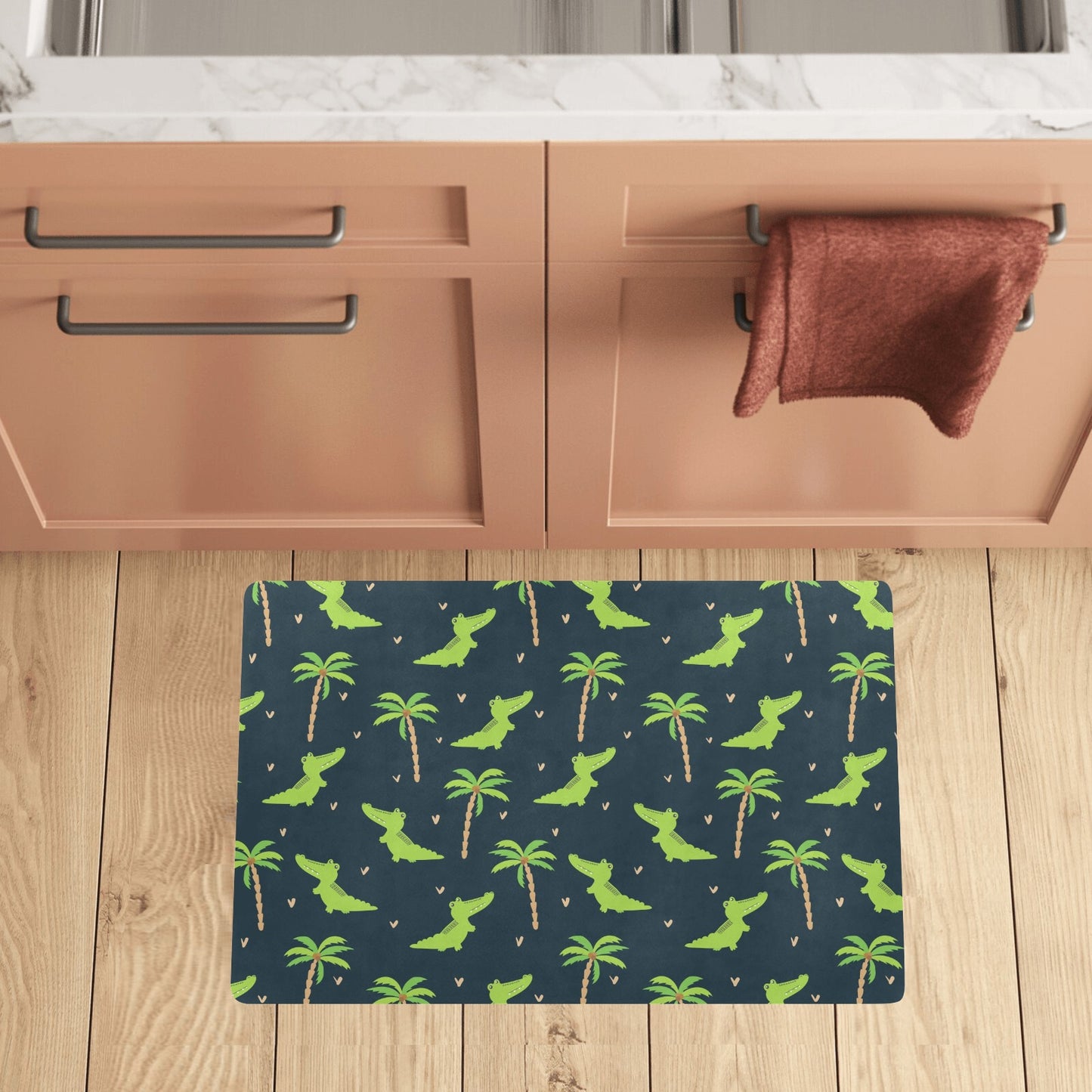 Alligator Pattern Print Design 02 Kitchen Mat