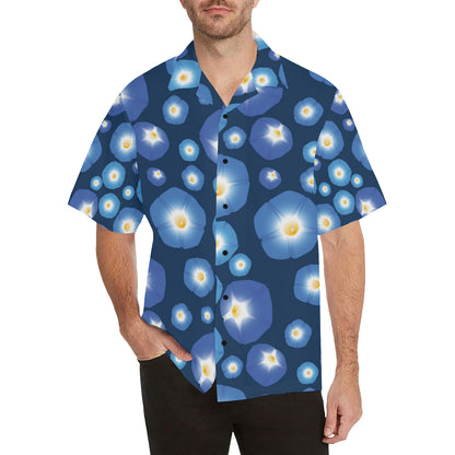 Morning Glory Pattern Print Design 02 Men's Hawaiian Shirt
