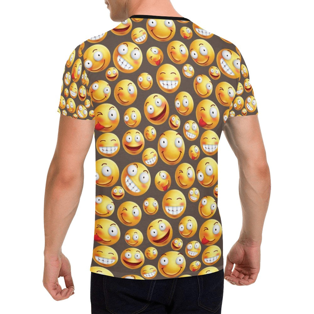 Smiley Face Emoji Print Design LKS303 Men's All Over Print T-shirt