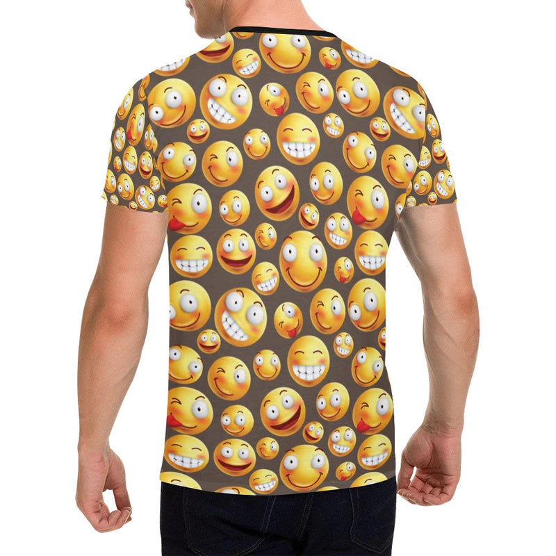 Smiley Face Emoji Print Design LKS303 Men's All Over Print T-shirt