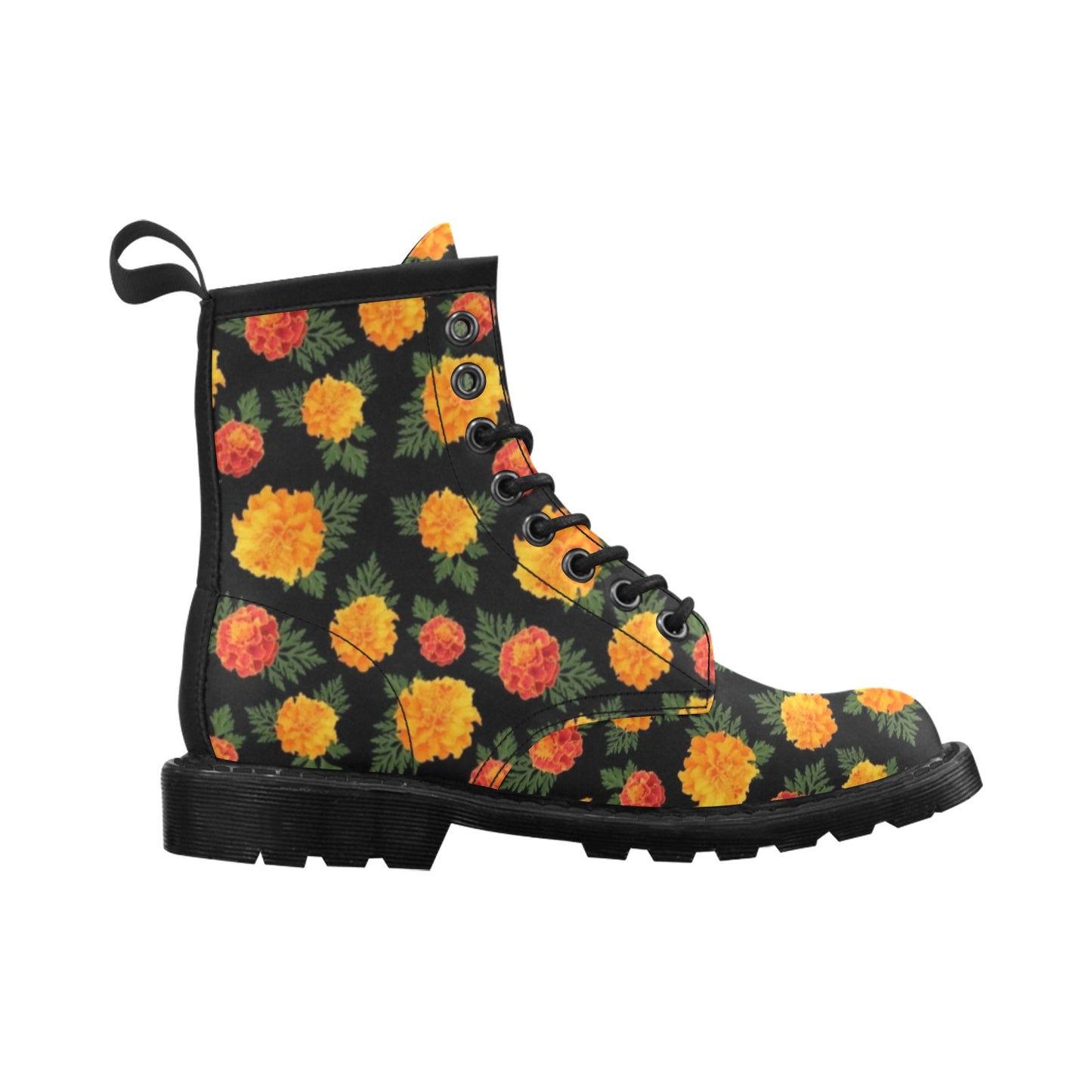 Marigold Pattern Print Design MR05 Women's Boots