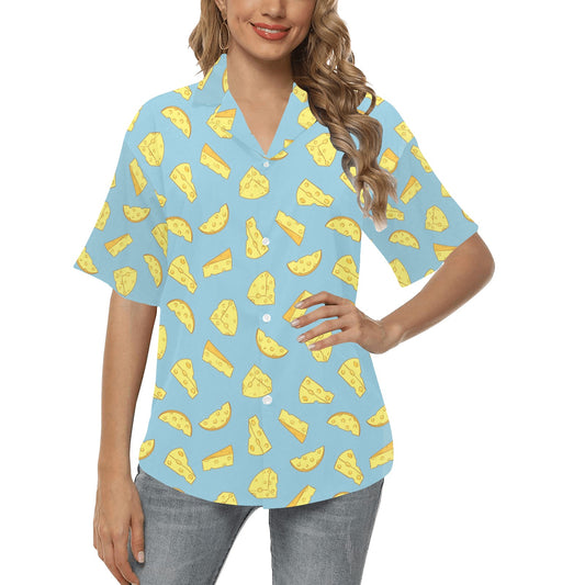 Cheese Pattern Print Design 04 Women's Hawaiian Shirt