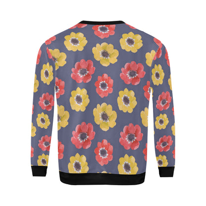 Anemone Pattern Print Design AM010 Men Long Sleeve Sweatshirt