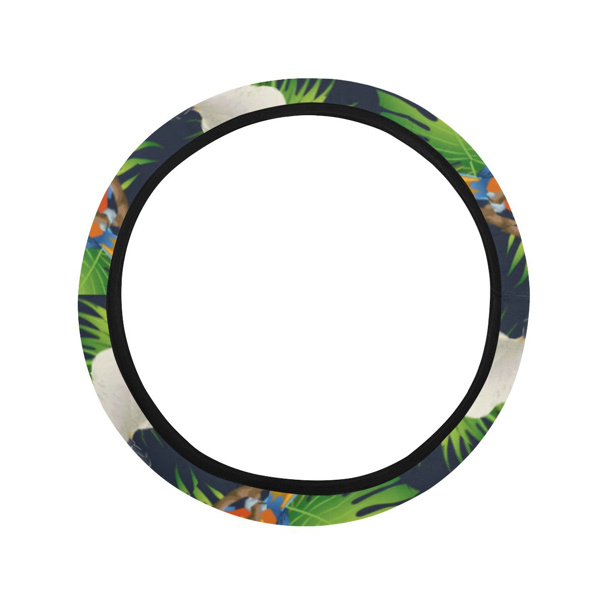 Parrot Pattern Print Design A03 Steering Wheel Cover with Elastic Edge