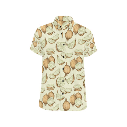 Onion Pattern Print Design A02 Men's Short Sleeve Button Up Shirt