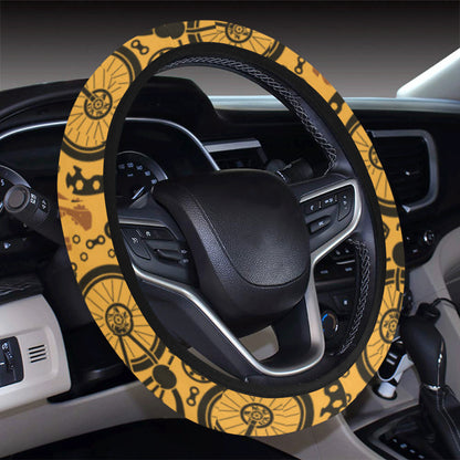 Mountain bike Pattern Print Design 03 Steering Wheel Cover with Elastic Edge