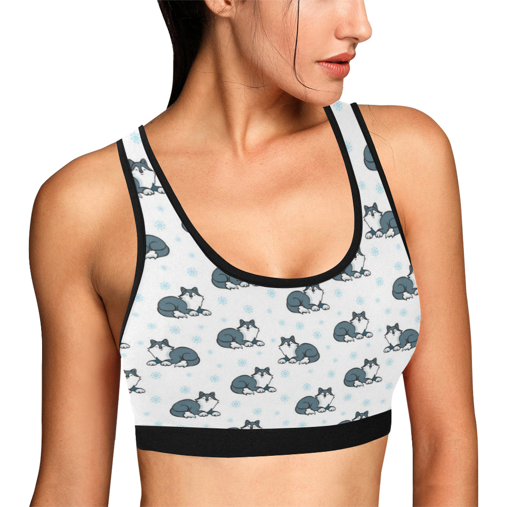 Alaskan Malamute Pattern Print Design 03 Sports Bra