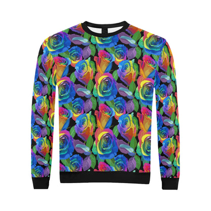 Rose Pattern Print Design RO02 Men Long Sleeve Sweatshirt