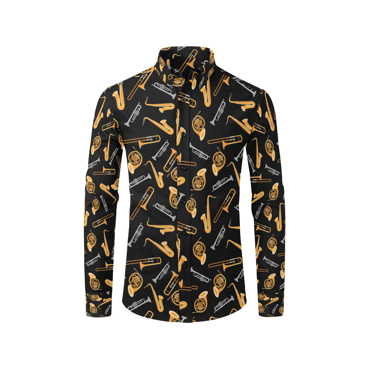 Jazz Pattern Print Design 01 Men's Long Sleeve Shirt