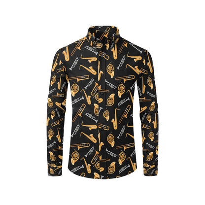 Jazz Pattern Print Design 01 Men's Long Sleeve Shirt