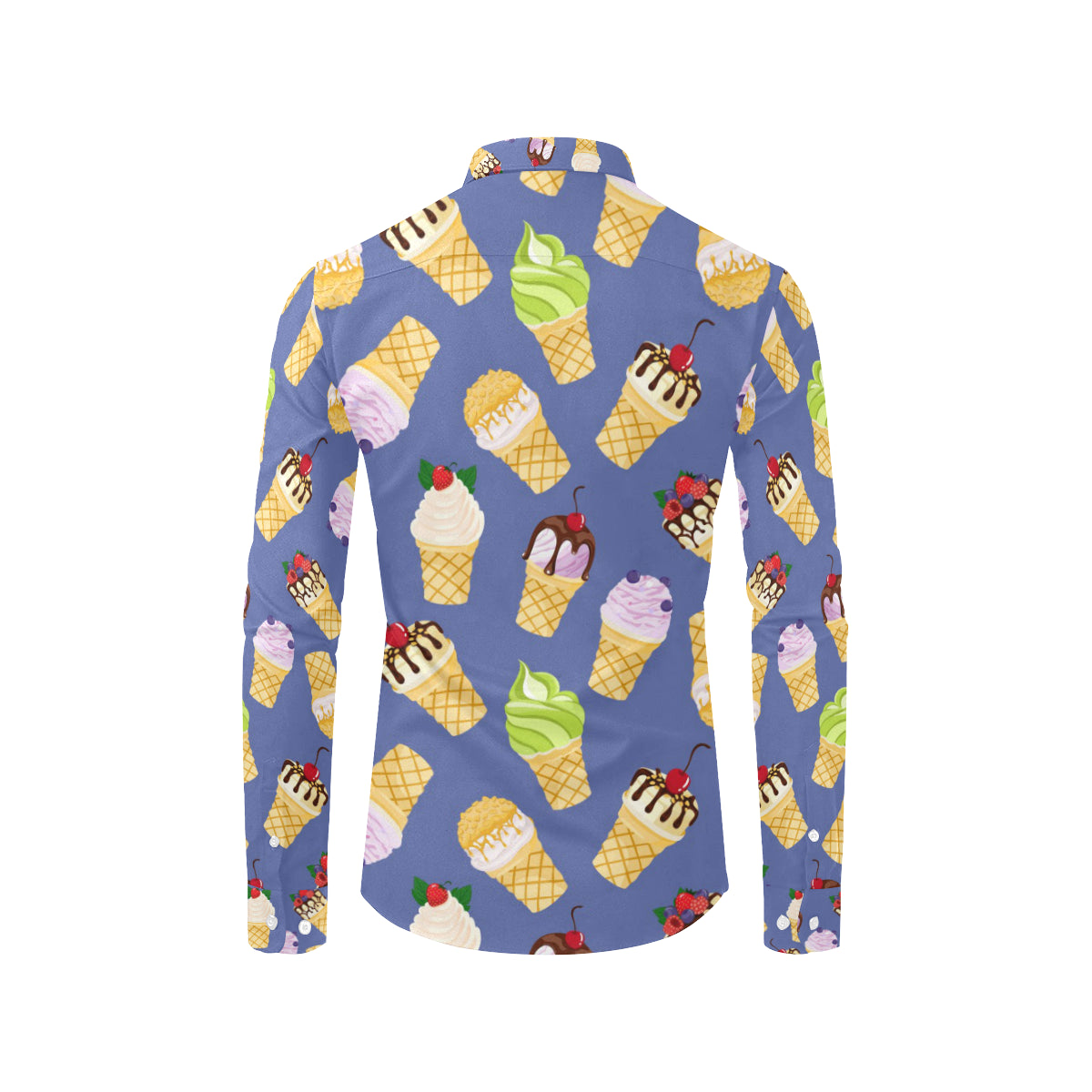 Ice Cream Pattern Print Design IC03 Men's Long Sleeve Shirt
