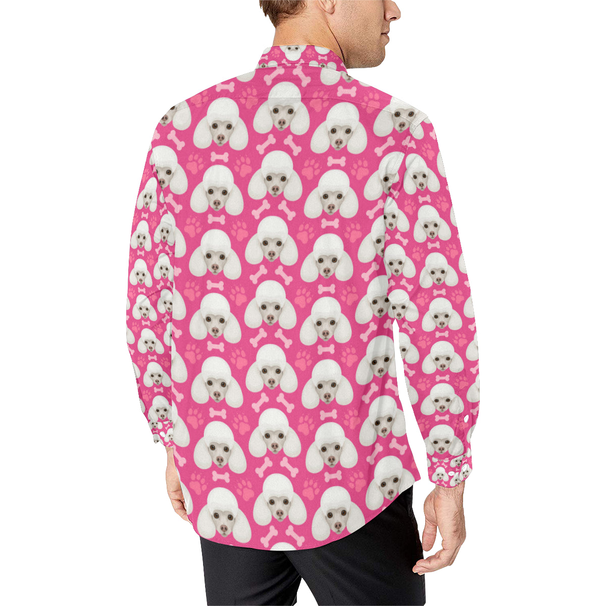 Poodle Pattern Print Design A04 Men's Long Sleeve Shirt