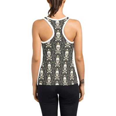 Skull King Print Design LKS307 Women's Racerback Tank Top