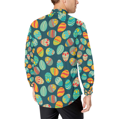 Easter Eggs Pattern Print Design RB09 Men's Long Sleeve Shirt