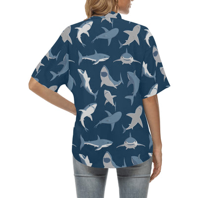 Shark Action Pattern Women's Hawaiian Shirt