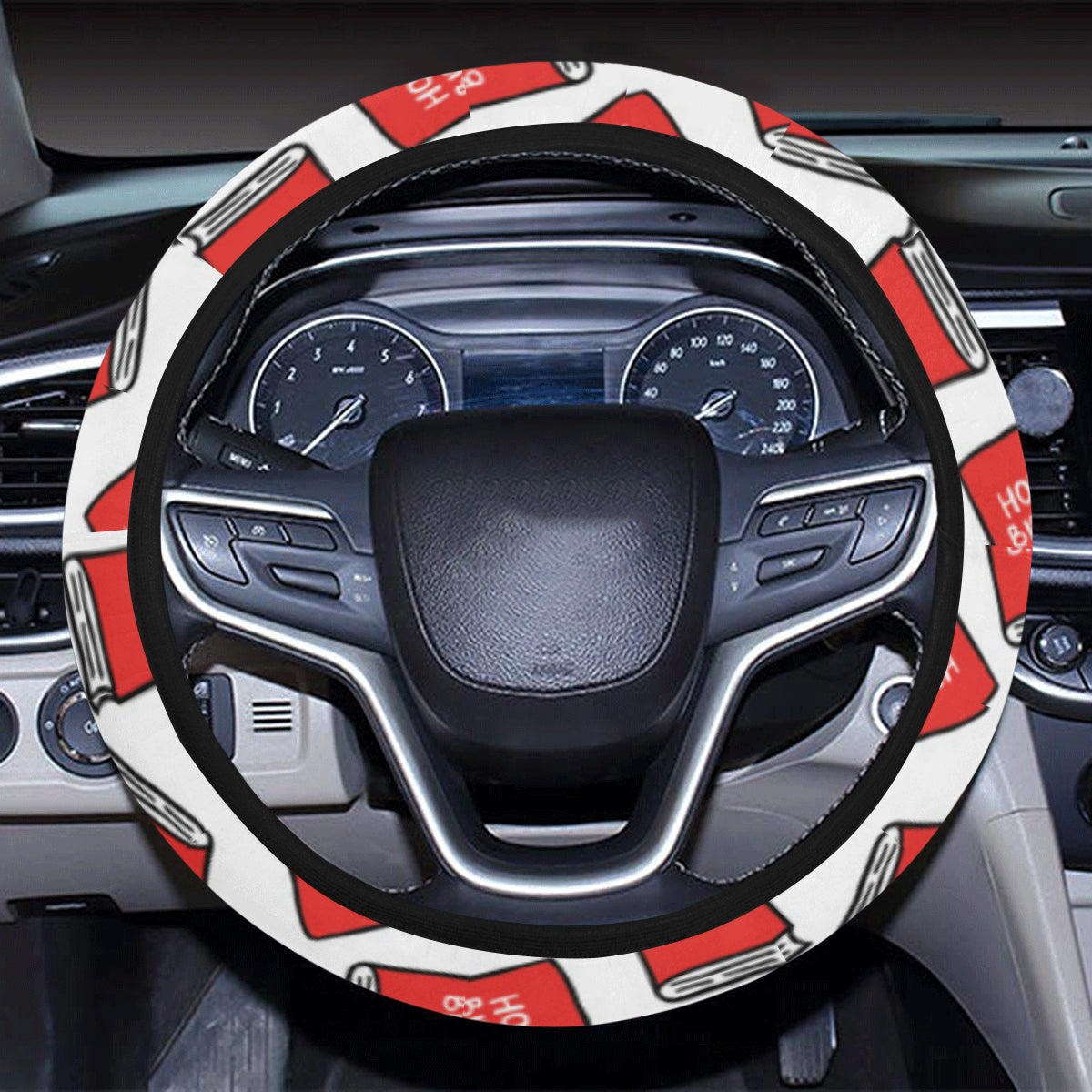 Bible Pattern Print Design 03 Steering Wheel Cover with Elastic Edge