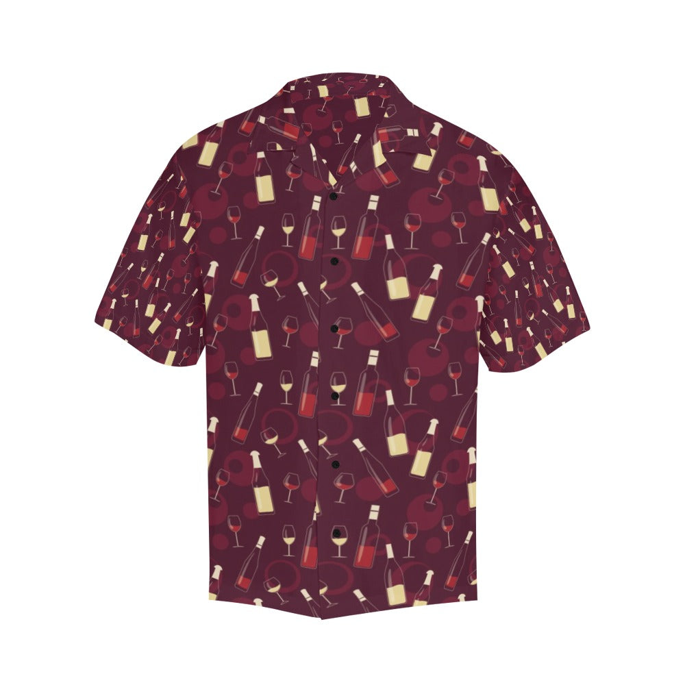 Wine Themed Print Design LKS302 Men's Hawaiian Shirt
