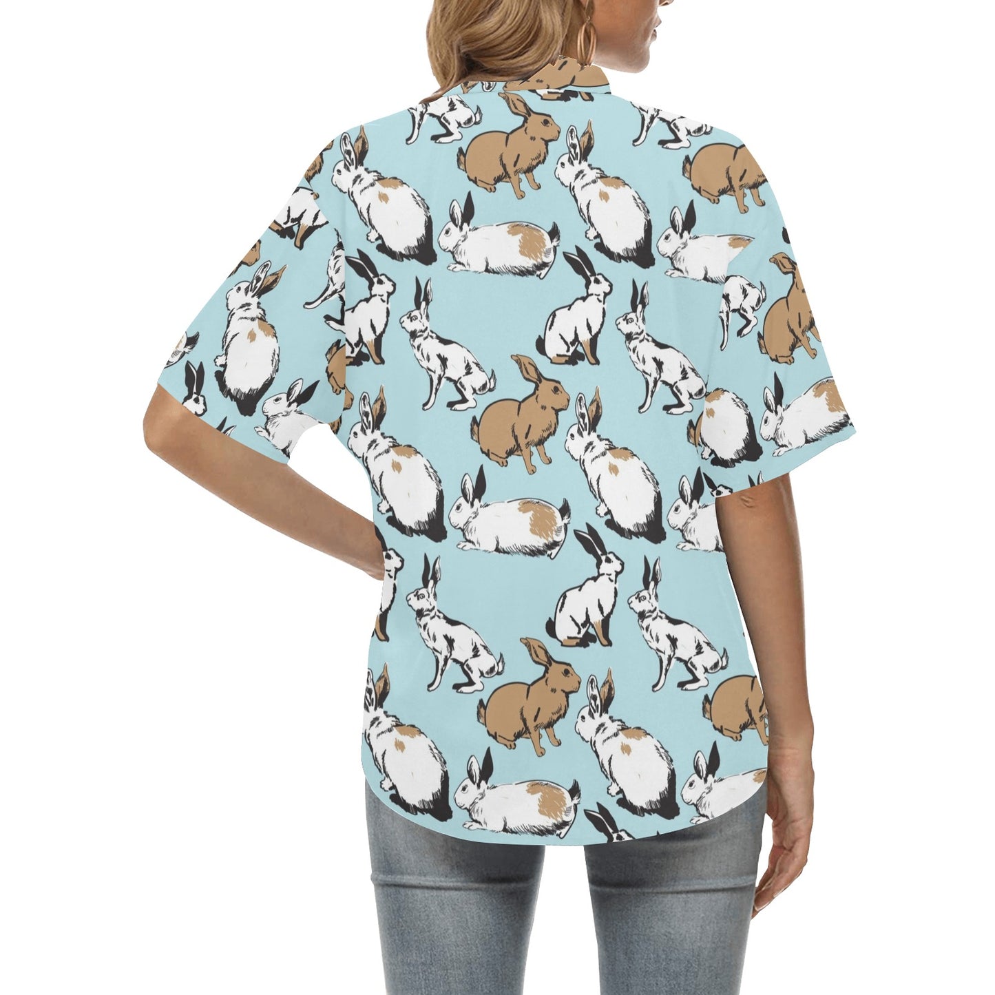 Rabbit Pattern Print Design RB018 Women's Hawaiian Shirt