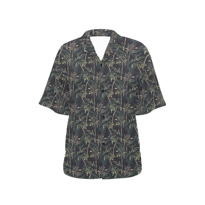 Palm Tree Background Design Print Women's Hawaiian Shirt