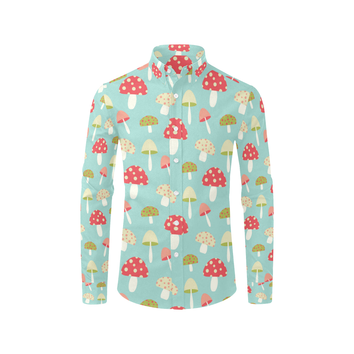 Mushroom Pattern Print Design A01 Men's Long Sleeve Shirt