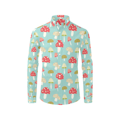 Mushroom Pattern Print Design A01 Men's Long Sleeve Shirt