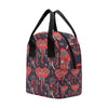 Red Indian Elephant Pattern Insulated Lunch Bag