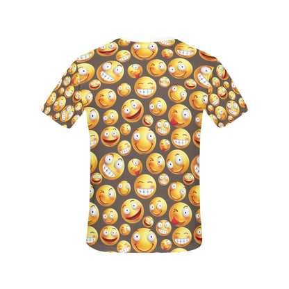 Smiley Face Emoji Print Design LKS303 Women's  T-shirt