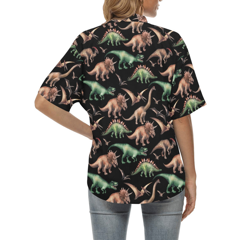 Dinosaur Print Pattern Women's Hawaiian Shirt