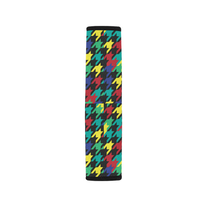 Houndstooth Colorful Pattern Print Design 02 Car Seat Belt Cover