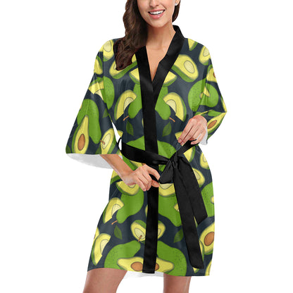 Avocado Pattern Print Design AC013 Women's Short Kimono