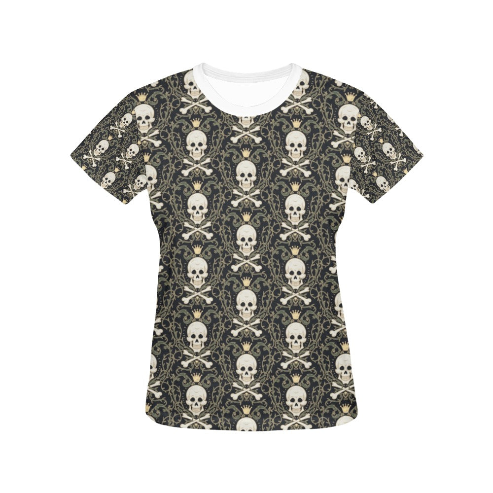 Skull King Print Design LKS307 Women's  T-shirt
