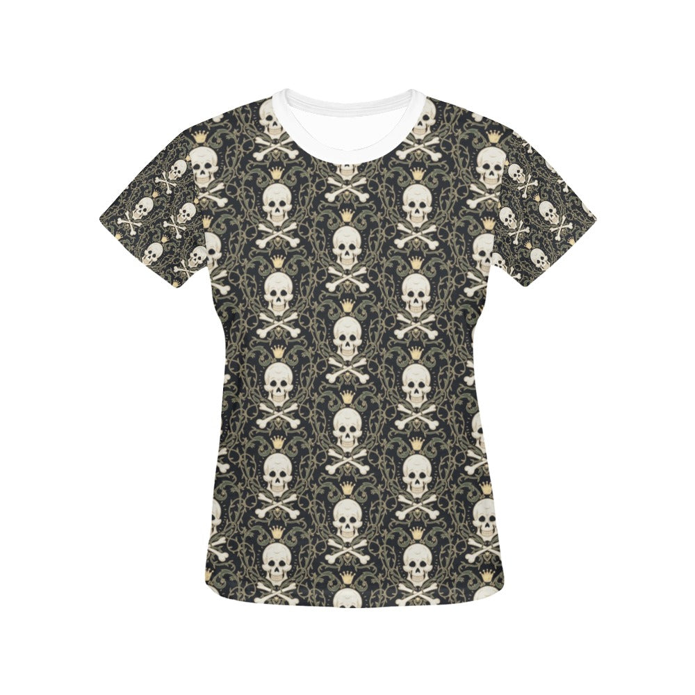 Skull King Print Design LKS307 Women's  T-shirt