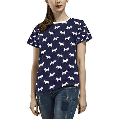 Scottish Terriers Print Design LKS3019 Women's  T-shirt