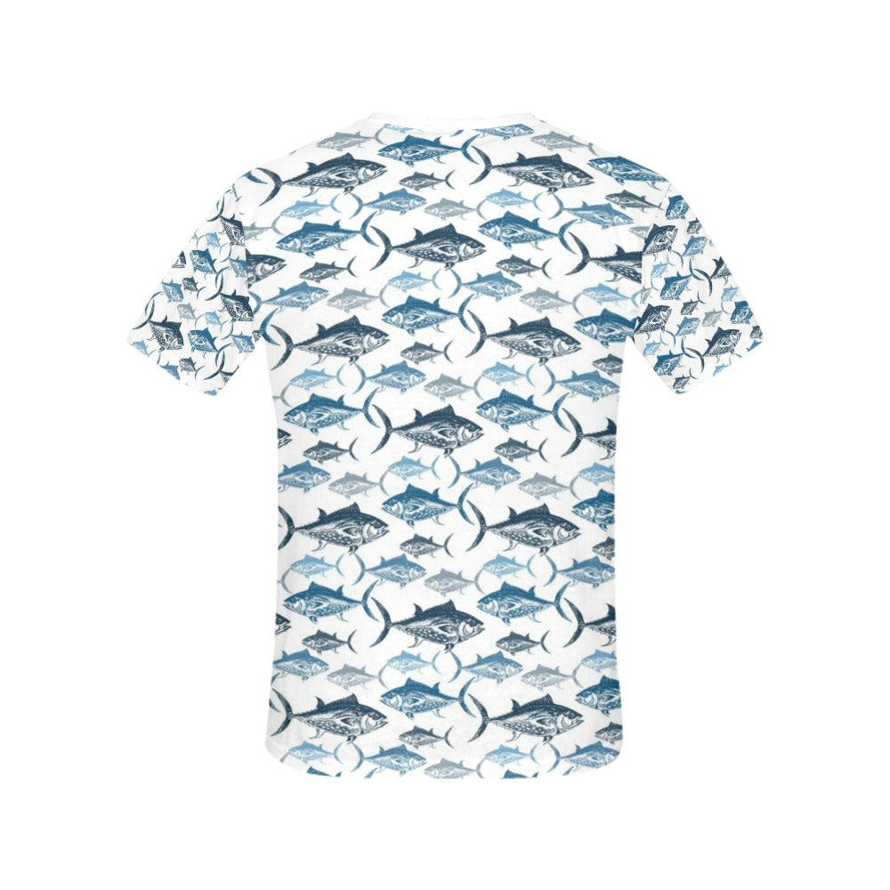 Tuna Fish Print Design LKS303 Women's  T-shirt
