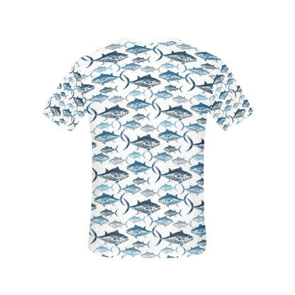 Tuna Fish Print Design LKS303 Women's  T-shirt